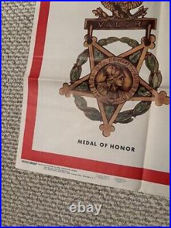 Original WWII Poster U. S. Army Decorations And Awards Medal Of Honor 35x47