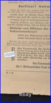 Original WWII Red Army Leaflet BERLIN ENCIRCLED Berlin 1945 Very Rare