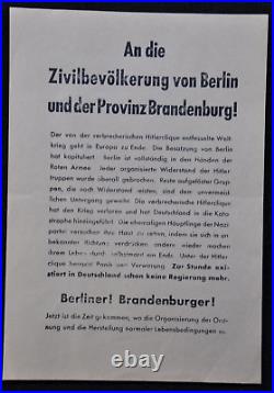 Original WWII Red Army Leaflet Berlin 1945 Berliners Rare