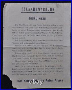 Original WWII Red Army Leaflet Berlin 1945 NS LEADERS DEAD STOP FIGHTING Rare