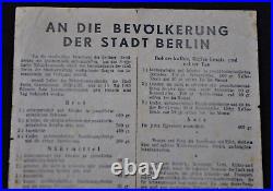 Original WWII Red Army Leaflet Berlin 1945 Nikolai Berzarin Order 13. May. 1945