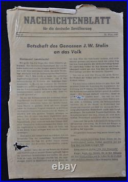 Original WWII Red Army Leaflet Berlin 1945 Stalins Message Germans RARE