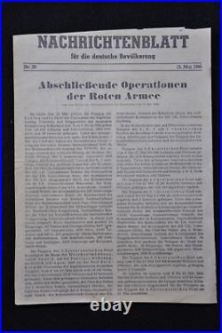 Original WWII Red Army Leaflet Berlin May 1945 Last Operations Kurland RARE