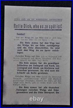 Original WWII Red Army Leaflet SAVE YOURSELF BEFORE ITS TOO LATE Rare