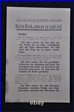 Original WWII Red Army Leaflet SAVE YOURSELF BEFORE ITS TOO LATE Rare