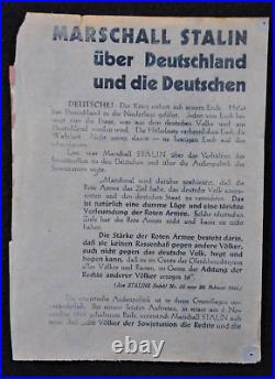 Original WWII Red Army Leaflet Stalins Message to Germans Oder Front 1945 RARE