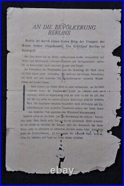 Original WWII Red Army Leaflet WHITE FLAGS STOP FIGHTING Berlin 1945 Very Rare