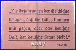 Original WWII Red Army Propaganda Poster Battle of Berlin 1945 Stalin Quote RARE