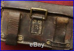 Original WWII Relic German Army Medical Leather Field Pouch = Berlin =