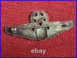 Original WWII Sterling Silvet United States Air Army Force Command Pilot Badge