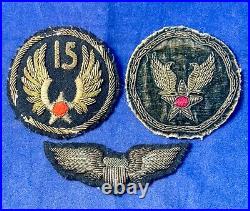 Original WWII U. S. 15th Army Air Corps Bullion Pilots Grouping