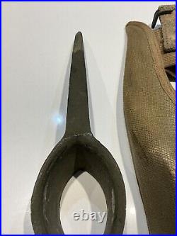 Original WWII U. S. ARMY 1944 PICK MATTOCK AXE HANDLE & CANVAS CARRIER OD3