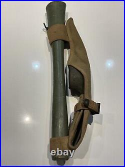 Original WWII U. S. ARMY 1944 PICK MATTOCK AXE HANDLE & CANVAS CARRIER OD3