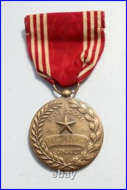 Original WWII U. S. ARMY GOOD CONDUCT MEDAL & RIBBON, named