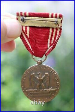 Original WWII U. S. ARMY GOOD CONDUCT MEDAL & RIBBON, named