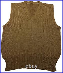 Original WWII U. S. ARMY WINTER WOOL KNIT SLEEVELESS SWEATER MILITARY