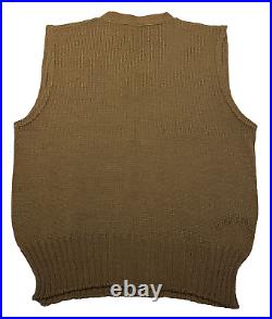 Original WWII U. S. ARMY WINTER WOOL KNIT SLEEVELESS SWEATER MILITARY