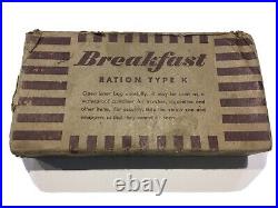 Original WWII U. S. Army Field Breakfast Ration Type K By Kellog Company