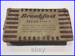 Original WWII U. S. Army Field Breakfast Ration Type K By Kellog Company