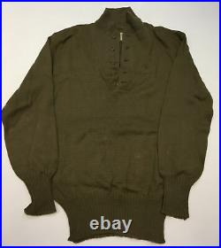 Original WWII U. S. Army High Neck 5 Buttons Sweater WW2 Very Good Condition
