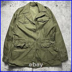 Original WWII U. S. Army M-1943 Field Jacket Vintage Military Coat 14 Long 1952
