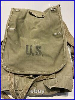 Original WWII U. S. Army M1928 Haversack Combat Field Pack Dated 1942 Buckley St