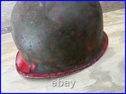 Original WWII U. S. Army McCord M1 Front Seam Fixed Bale Helmet Shell 154B Early Original WWII U. S. Army McCord M1 Front Seam Fixed Bale Helmet Shell 154B Early