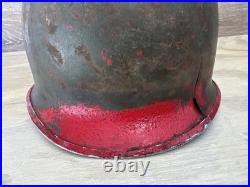 Original WWII U. S. Army McCord M1 Front Seam Fixed Bale Helmet Shell 154B Early