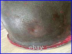 Original WWII U. S. Army McCord M1 Front Seam Fixed Bale Helmet Shell 154B Early