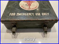 Original WWII U. S. Army Medical Department Vehicle First Aid Kit Large Size WW2