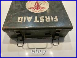 Original WWII U. S. Army Medical Department Vehicle First Aid Kit Large Size WW2