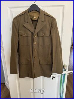 Original WWII U. S. Army Wool Service Coat 1941 Size 39 Short Military Jacket