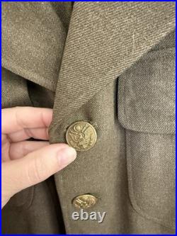 Original WWII U. S. Army Wool Service Coat 1941 Size 39 Short Military Jacket