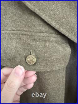 Original WWII U. S. Army Wool Service Coat 1941 Size 39 Short Military Jacket