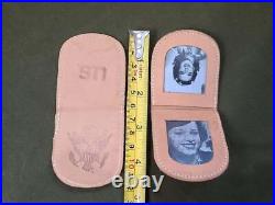 Original WWII U. S. Sweetheart Photo Cases on Card US Homefront Leather Army 40s