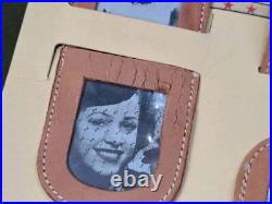 Original WWII U. S. Sweetheart Photo Cases on Card US Homefront Leather Army 40s