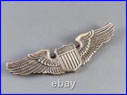 Original WWII US ARMY AIR CORPS/FORCE AAF Pilot Wings STERLING SILVER Meyer 3