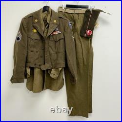 Original WWII US Army 11th Airborne Uniform NCO Group Patches Cap 5 Piece Wings