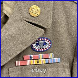 Original WWII US Army 11th Airborne Uniform NCO Group Patches Cap 5 Piece Wings