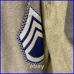 Original WWII US Army 11th Airborne Uniform NCO Group Patches Cap 5 Piece Wings