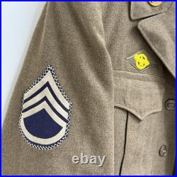 Original WWII US Army 11th Airborne Uniform NCO Group Patches Cap 5 Piece Wings