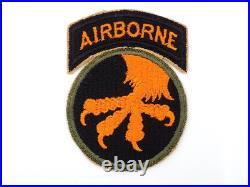 Original WWII US Army 17th Airborne Division Patch Thin-talon