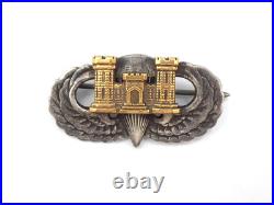 Original WWII US Army 307th Airborne Engineer Jump Wings Sterling English-Made