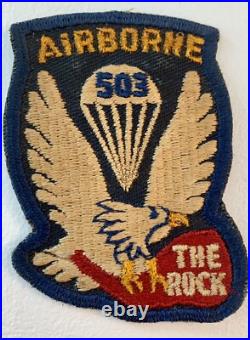 Original WWII US Army 503rd Infantry Parachute Regiment Pocket Patch The Rock Original WWII US Army 503rd Infantry Parachute Regiment Pocket Patch The Rock
