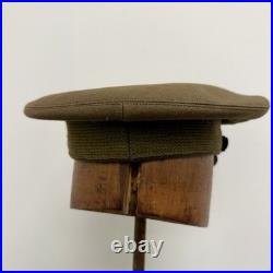 Original WWII US Army 8th Air Corps Officer Visor Hat Named Ball Gunner