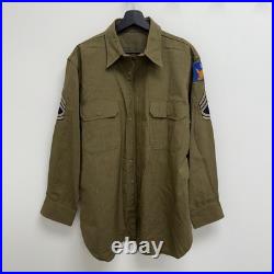 Original WWII US Army Air Corps Flannel Shirt Patched 2nd Div Mint Named
