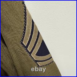 Original WWII US Army Air Corps Flannel Shirt Patched 2nd Div Mint Named