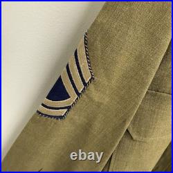 Original WWII US Army Air Corps Flannel Shirt Patched 2nd Div Mint Named