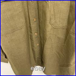 Original WWII US Army Air Corps Flannel Shirt Patched 2nd Div Mint Named