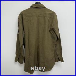 Original WWII US Army Air Corps Flannel Shirt Patched 2nd Div Mint Named